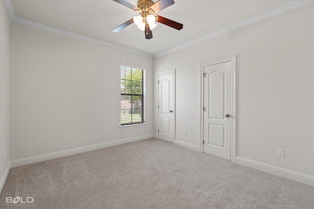 106 Horseguards Ave, Bossier City, LA 71111 - unfurnished bedroom featuring crown molding, baseboards, ceiling fan, and carpet flooring