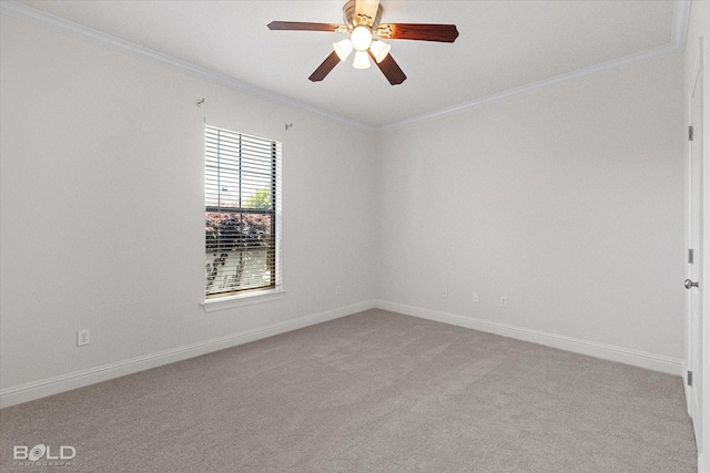 106 Horseguards Ave, Bossier City, LA 71111 - carpeted spare room featuring a ceiling fan, baseboards, and ornamental molding