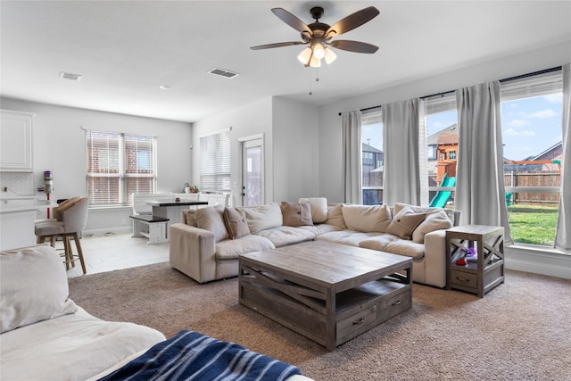 3918 Holly Springs Ln, Kaufman, TX 75142 - living area featuring a wealth of natural light and visible vents