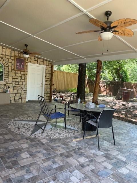 3915 Mather Ct, Dallas, TX 75211 - view of patio / terrace with ceiling fan and outdoor dining space