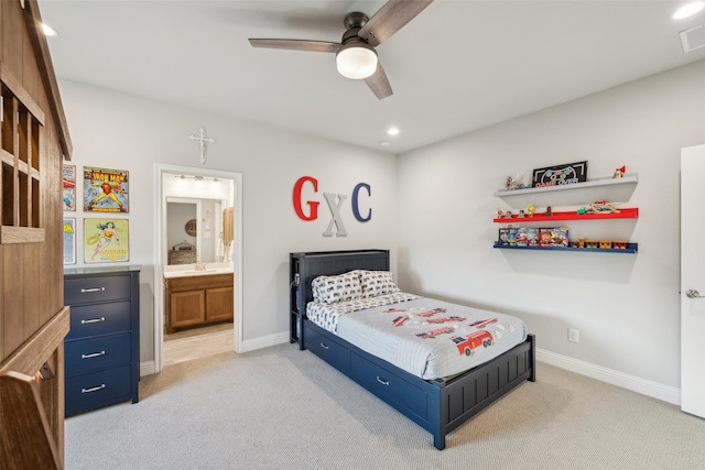 781 Star Meadow Dr, Prosper, TX 75078 - bedroom with a sink, baseboards, recessed lighting, and light carpet
