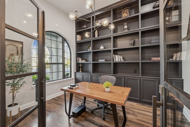 781 Star Meadow Dr, Prosper, TX 75078 - office with wood finished floors, baseboards, and visible vents
