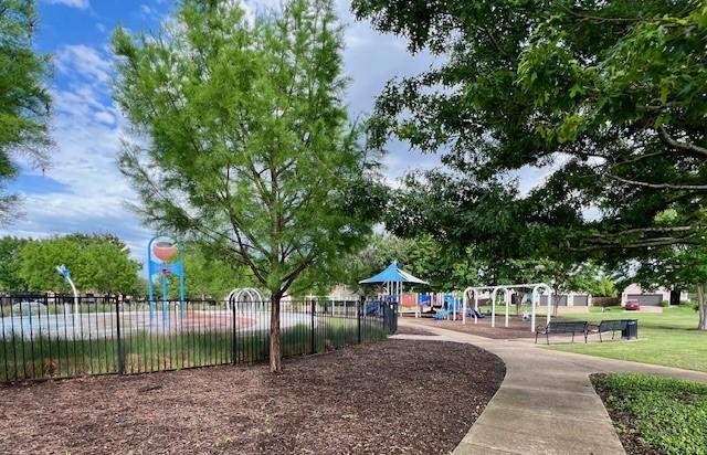 view of community featuring fence