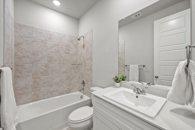 3506 Riley St, Fate, TX 75087 - full bathroom with visible vents, toilet, bathtub / shower combination, and vanity