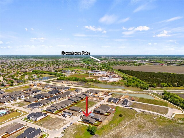 3506 Riley St, Fate, TX 75087 - bird's eye view featuring a residential view and a water view