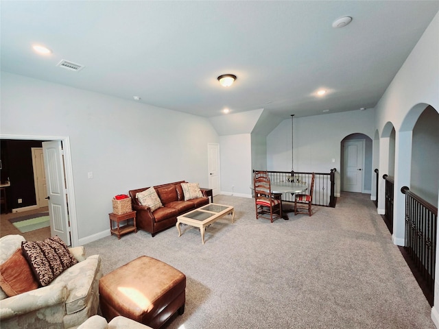 9812 El Colina Dr, Fort Worth, TX 76179 - living area with visible vents, baseboards, recessed lighting, and carpet
