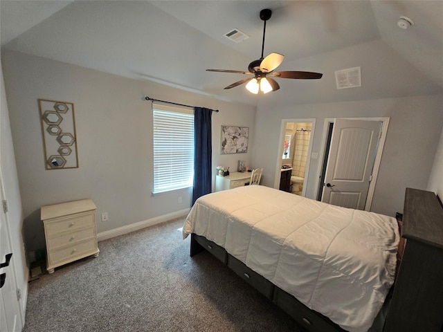 9812 El Colina Dr, Fort Worth, TX 76179 - bedroom with carpet, visible vents, baseboards, and lofted ceiling