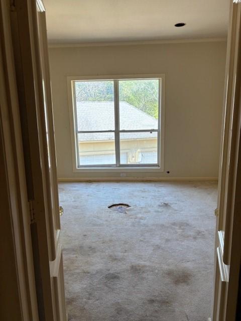 1417 Wyndmere Dr, Desoto, TX 75115 - unfurnished room with ornamental molding, baseboards, and carpet