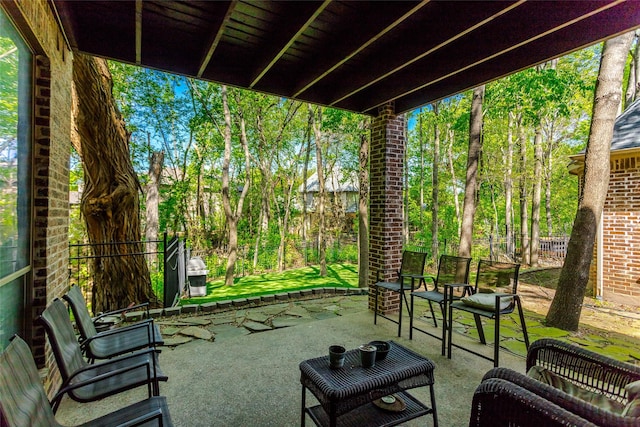 view of patio with fence