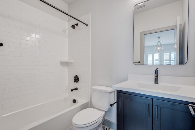 14229 Walsh Ave, Fort Worth, TX 76008 - bathroom with toilet, vanity, and shower / bathtub combination