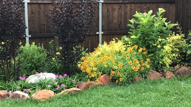 view of yard with fence