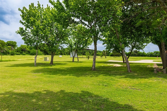 view of property's community featuring a lawn