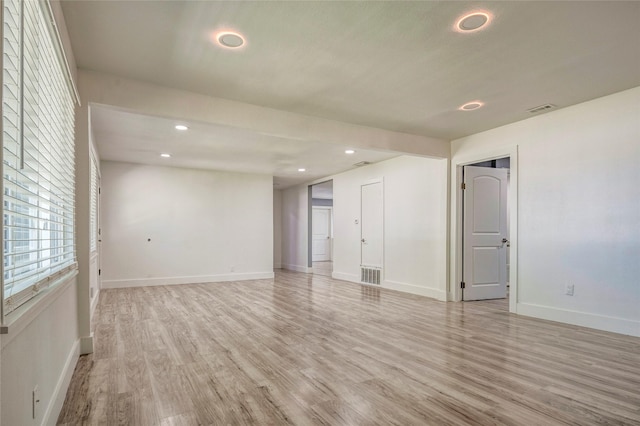 110 Pine St, Weatherford, TX 76086 - empty room featuring recessed lighting, light wood-style floors, baseboards, and visible vents