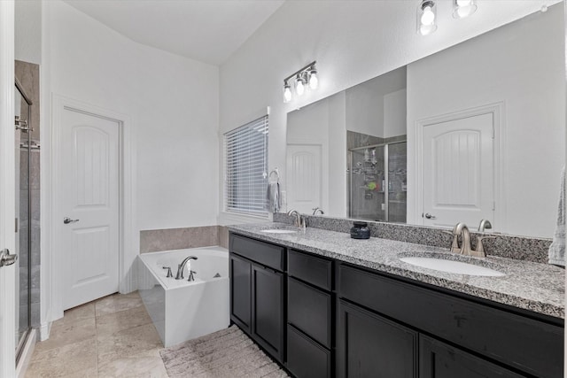 525 Northwood Dr, Oak Point, TX 75068 - full bath featuring a shower stall, a bath, and double vanity