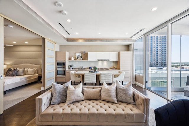 2408 Victory Park Ln Unit 1031, Dallas, TX 75219 - interior space with light wood-type flooring and recessed lighting