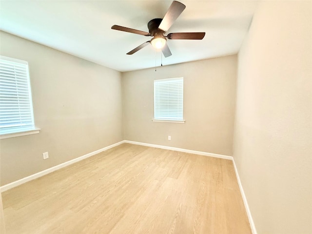 1901 SE 12th St, Mineral Wells, TX 76067 - unfurnished room featuring light wood-type flooring, baseboards, and ceiling fan