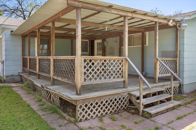 deck featuring a porch