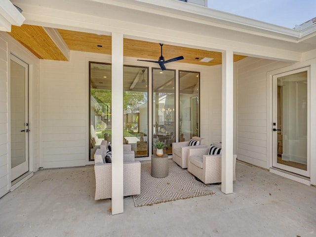 6909 Middle Cove Dr, Dallas, TX 75248 - view of patio featuring ceiling fan