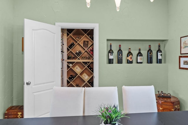 view of wine cellar