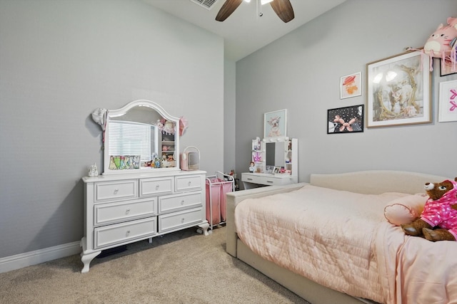 1057 Canterbury Ln, Forney, TX 75126 - bedroom featuring carpet, vaulted ceiling, and ceiling fan