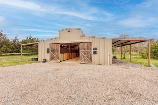 view of horse barn