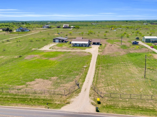 bird's eye view with a rural view