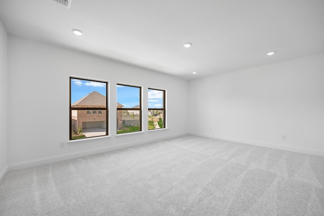 1525 Ginger Ln, Argyle, TX 76226 - empty room featuring visible vents, baseboards, recessed lighting, and light carpet