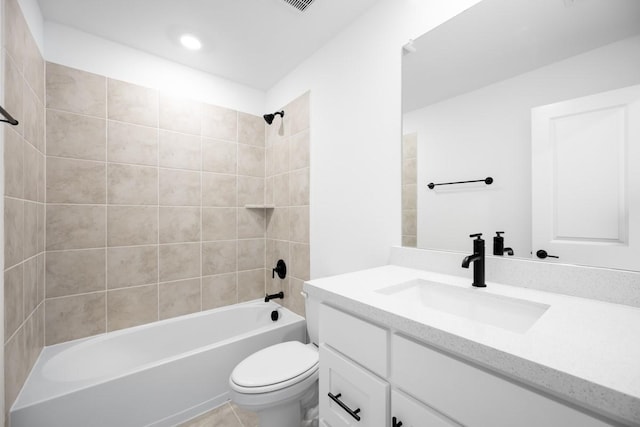 1525 Ginger Ln, Argyle, TX 76226 - full bathroom featuring vanity, toilet, recessed lighting, and bathing tub / shower combination