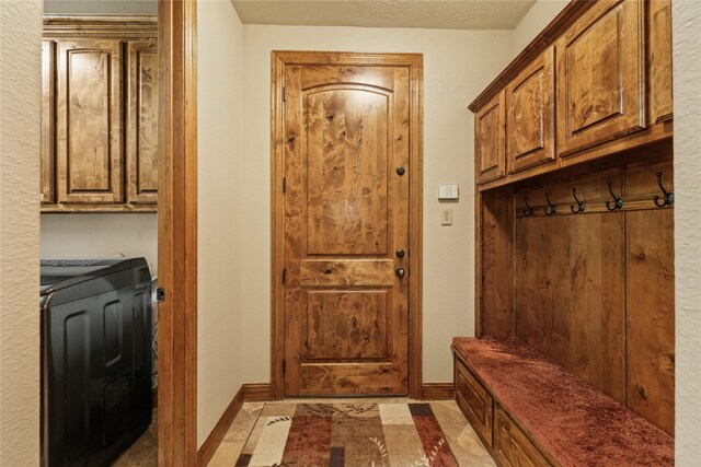 bathroom featuring toilet, shower / bathtub combination with curtain, and vanity