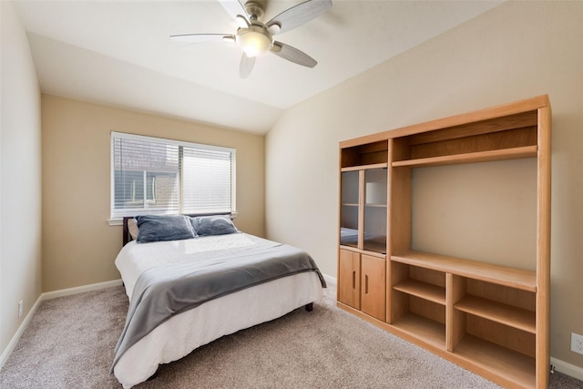 754 Brookline Dr, Lavon, TX 75166 - carpeted bedroom with baseboards, ceiling fan, and lofted ceiling
