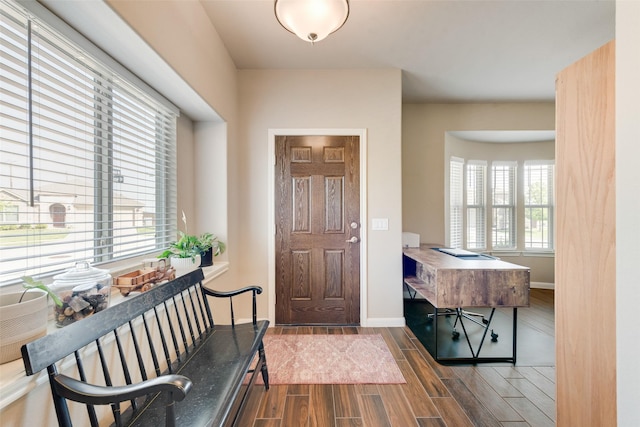 754 Brookline Dr, Lavon, TX 75166 - foyer entrance with wood finished floors and baseboards