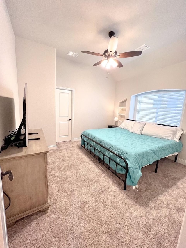 206 Lakewood Ln, Ponder, TX 76259 - bedroom with light colored carpet, baseboards, and ceiling fan