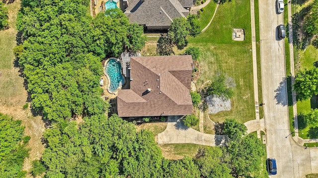 3604 Post Oak Trl, Corinth, TX 76210 - aerial view of property and surrounding area with a pool area