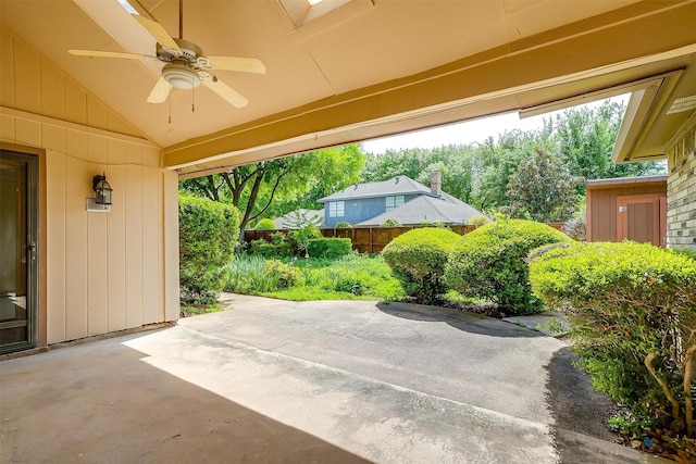 6809 River Bend Rd, Fort Worth, TX 76132 - view of patio featuring fence and a ceiling fan