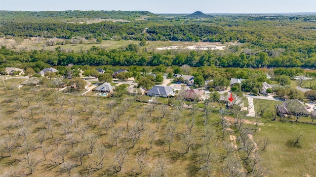 aerial view with a forest view