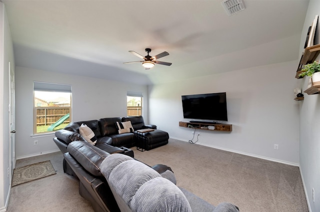 9449 Firedog Dr, Fort Worth, TX 76131 - carpeted living area featuring a ceiling fan and healthy amount of natural light