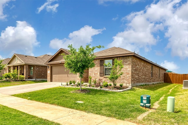 9449 Firedog Dr, Fort Worth, TX 76131 - ranch-style house with brick siding, driveway, a garage, and central AC