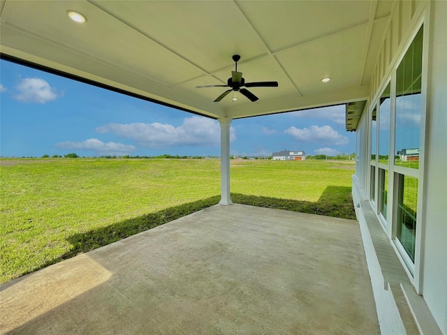 view of patio / terrace with a ceiling fan