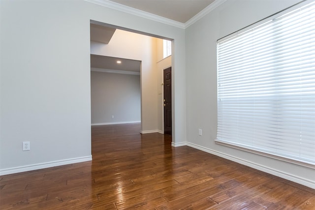 1314 Kingsley Ct, Allen, TX 75013 - empty room with ornamental molding, baseboards, and hardwood / wood-style floors