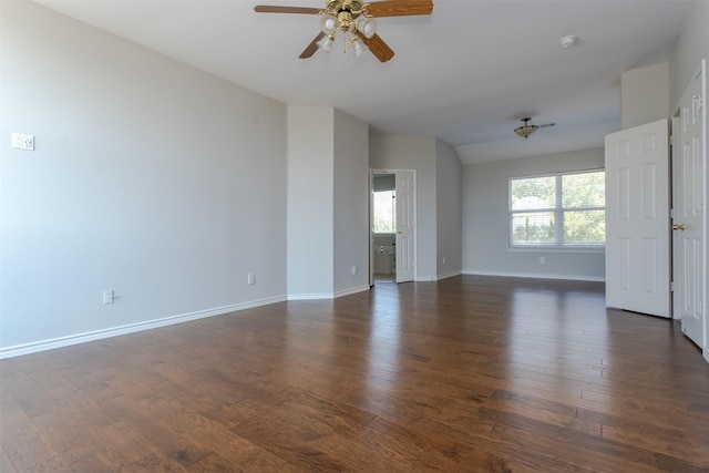 1314 Kingsley Ct, Allen, TX 75013 - unfurnished room featuring dark wood-style floors, baseboards, and a ceiling fan