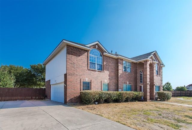 1314 Kingsley Ct, Allen, TX 75013 - view of side of home with brick siding, an attached garage, fence, and concrete driveway