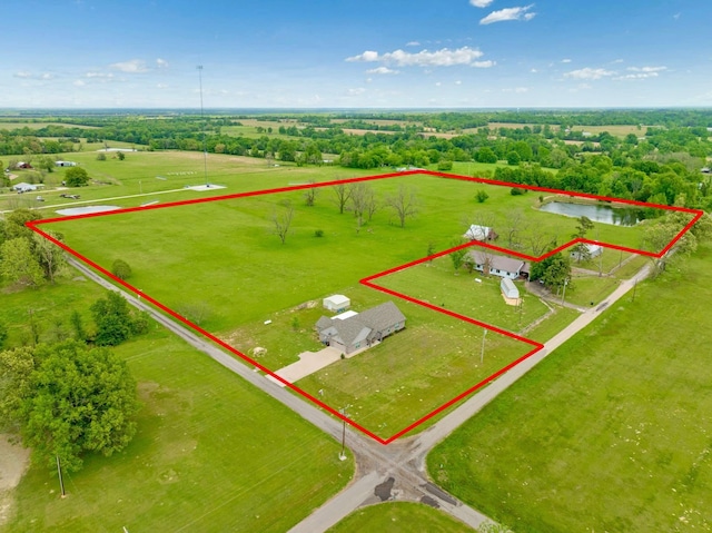 drone / aerial view featuring a rural view