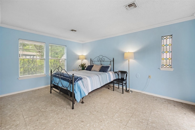 1803 Michael Ct, Arlington, TX 76010 - bedroom with crown molding, a textured ceiling, and baseboards