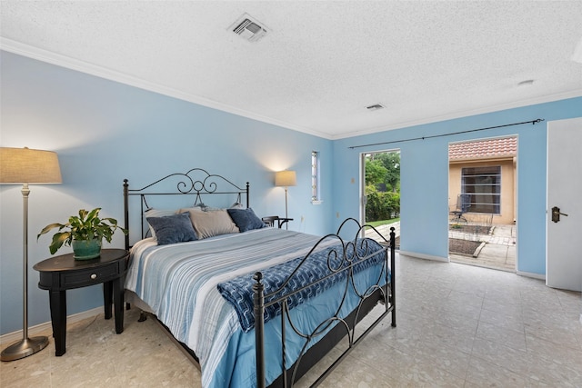 1803 Michael Ct, Arlington, TX 76010 - bedroom with crown molding, baseboards, and a textured ceiling