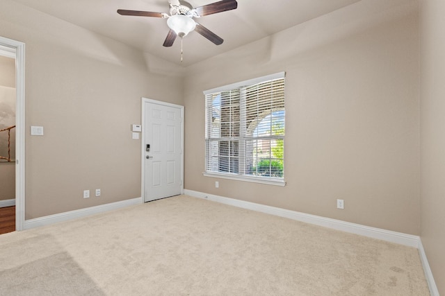 4304 Caney Creek Cir, Celina, TX 75078 - unfurnished room with light colored carpet, a ceiling fan, and baseboards