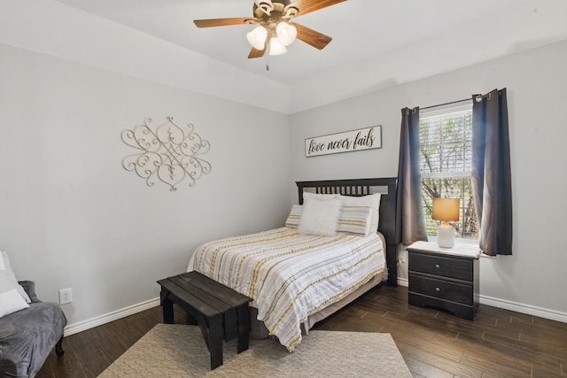 202 Hill Valley Dr, Stephenville, TX 76401 - bedroom featuring wood finished floors, baseboards, and a ceiling fan