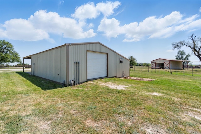 202 Hill Valley Dr, Stephenville, TX 76401 - view of pole building featuring driveway, fence, and a lawn