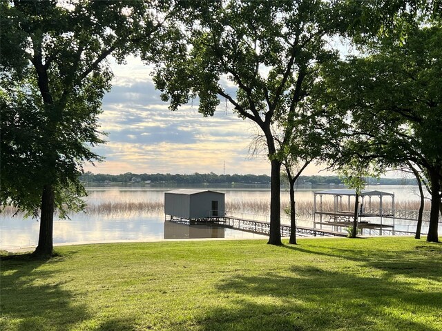 7342 Briar Rd, Azle, TX 76020 - dock area featuring a lawn and a water view