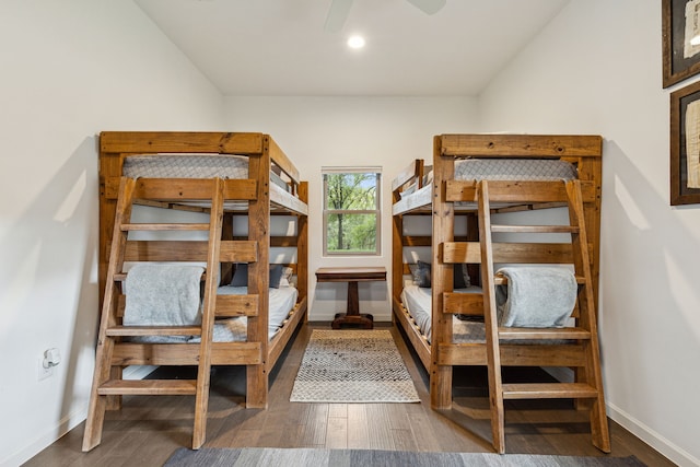 7342 Briar Rd, Azle, TX 76020 - bedroom with baseboards, vaulted ceiling, and wood finished floors