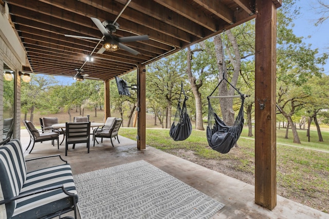 7342 Briar Rd, Azle, TX 76020 - view of patio with outdoor dining space and a ceiling fan